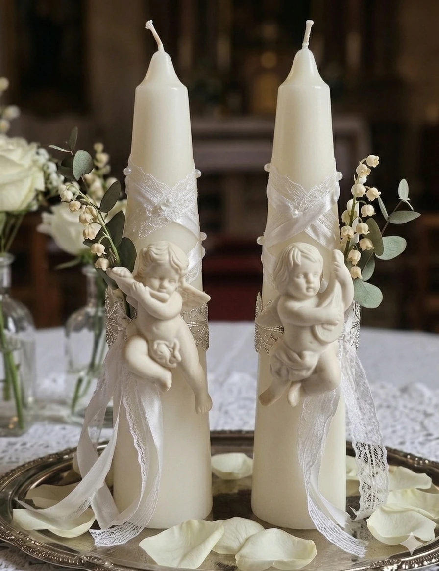 Set of 2 Cherub Candle Holders