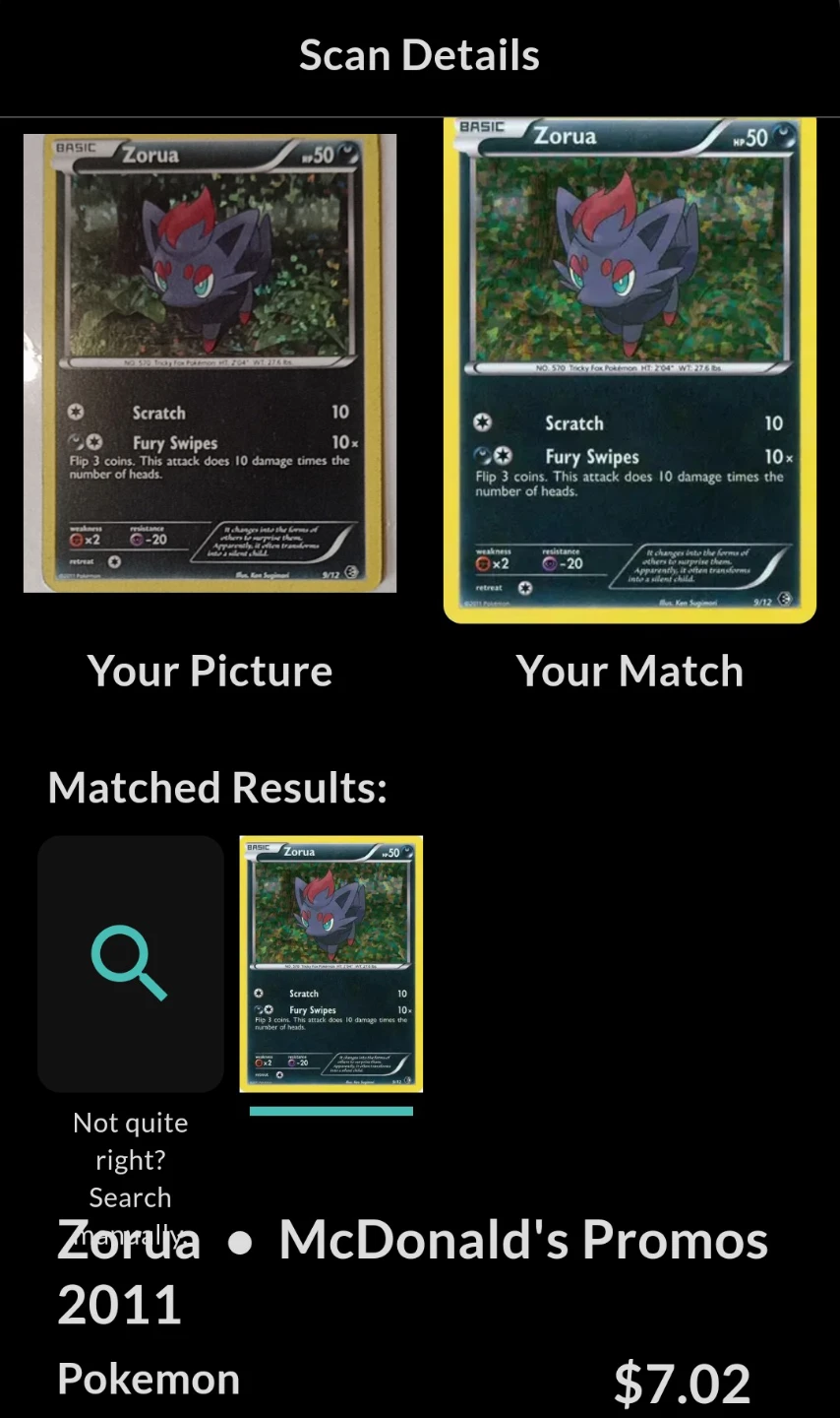 Pokemon TCG Zorua Card - photo 3
