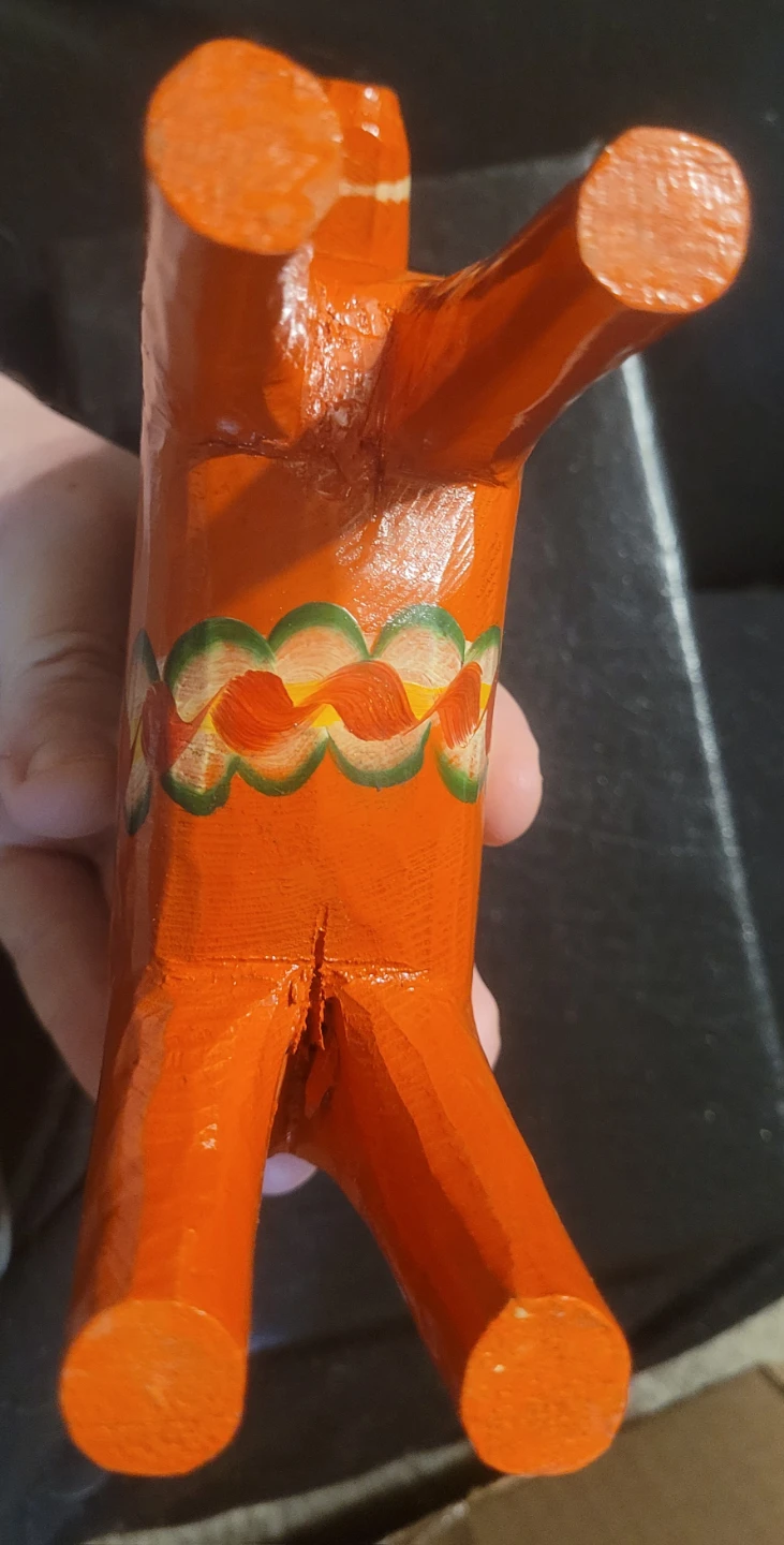 Hand-Painted Wooden Horse Figurine
