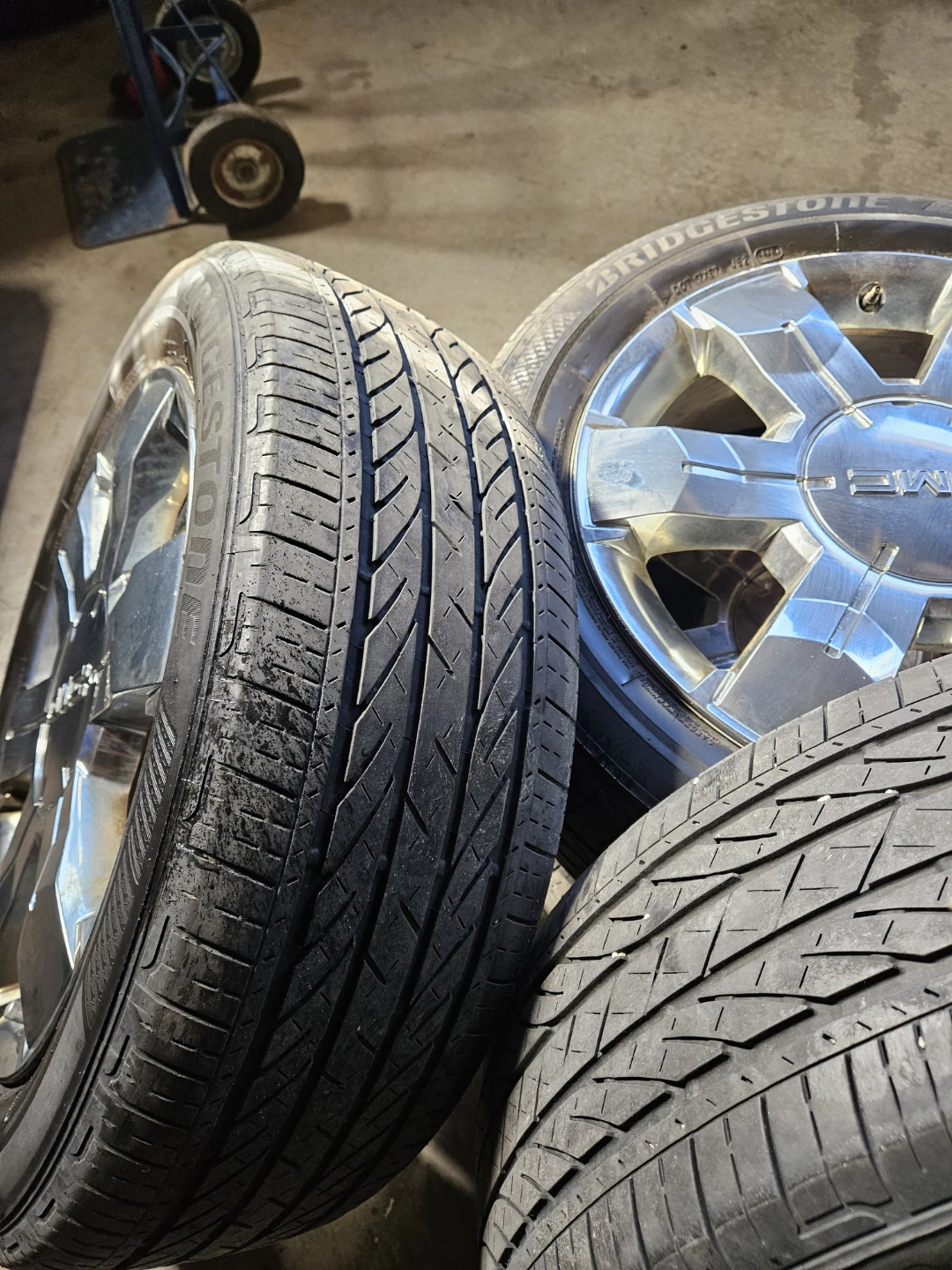 Set of 4 GMC Chrome Wheels with Bridgestone Tires - photo 2