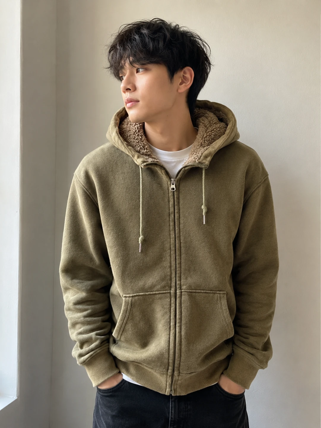 UNIQLO Sherpa Lined Full-Zip Hoodie
