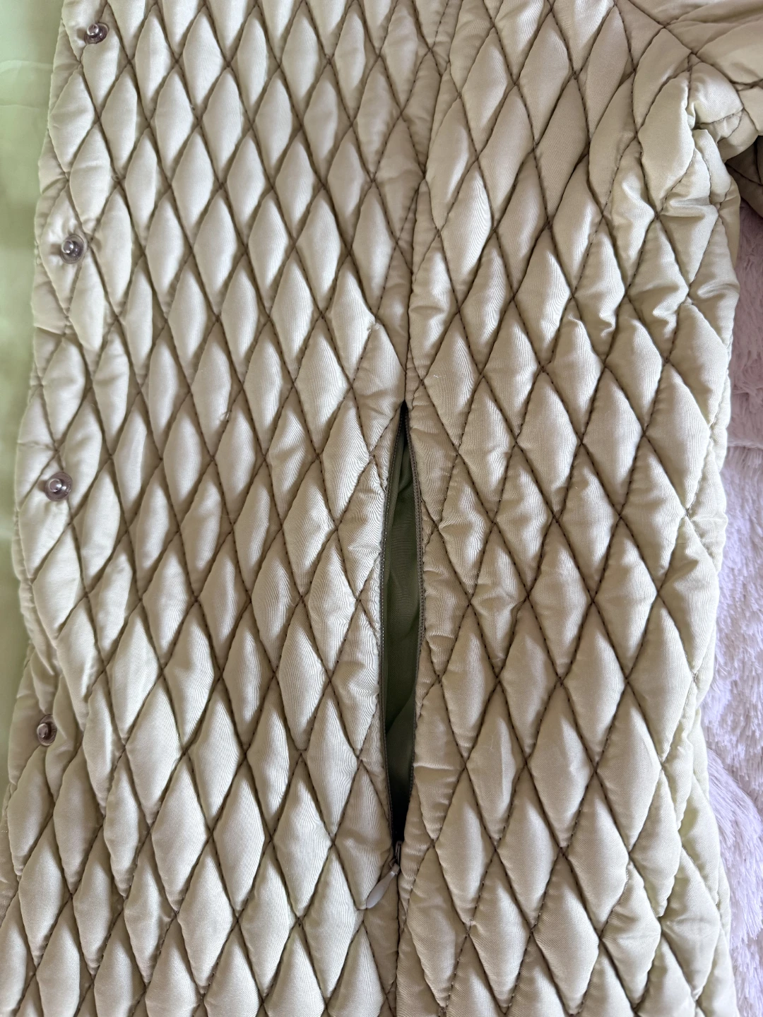 Light Green Quilted Button-Up Jacket - photo 5