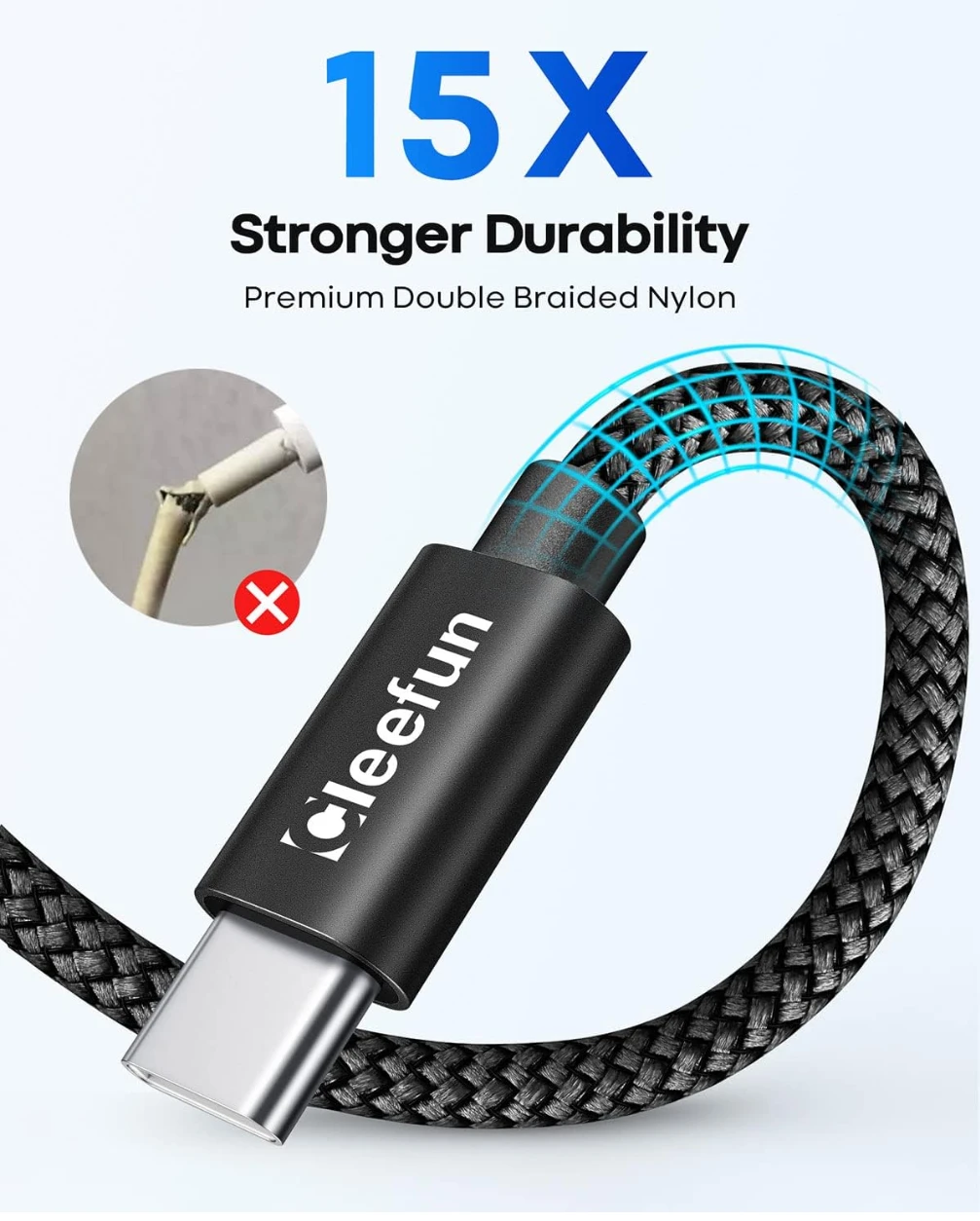 CLEEFUN USB-C Cable 2-Pack fast charging - photo 2