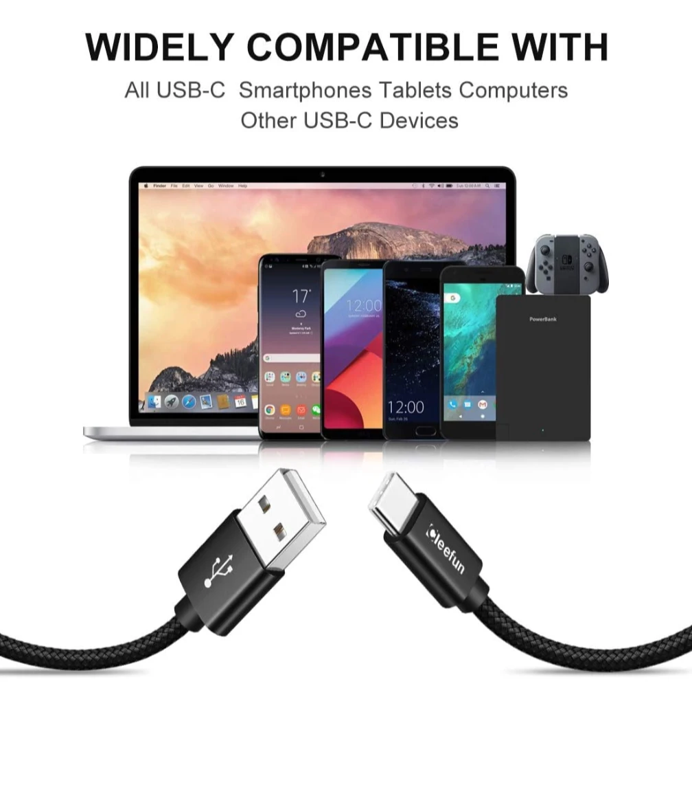 CLEEFUN USB-C Cable 2-Pack fast charging - photo 3