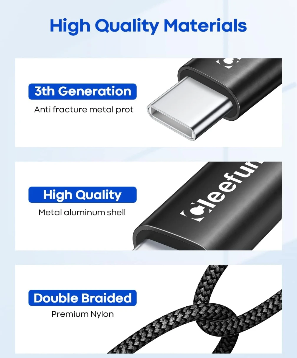 CLEEFUN USB-C Cable 2-Pack fast charging - photo 5