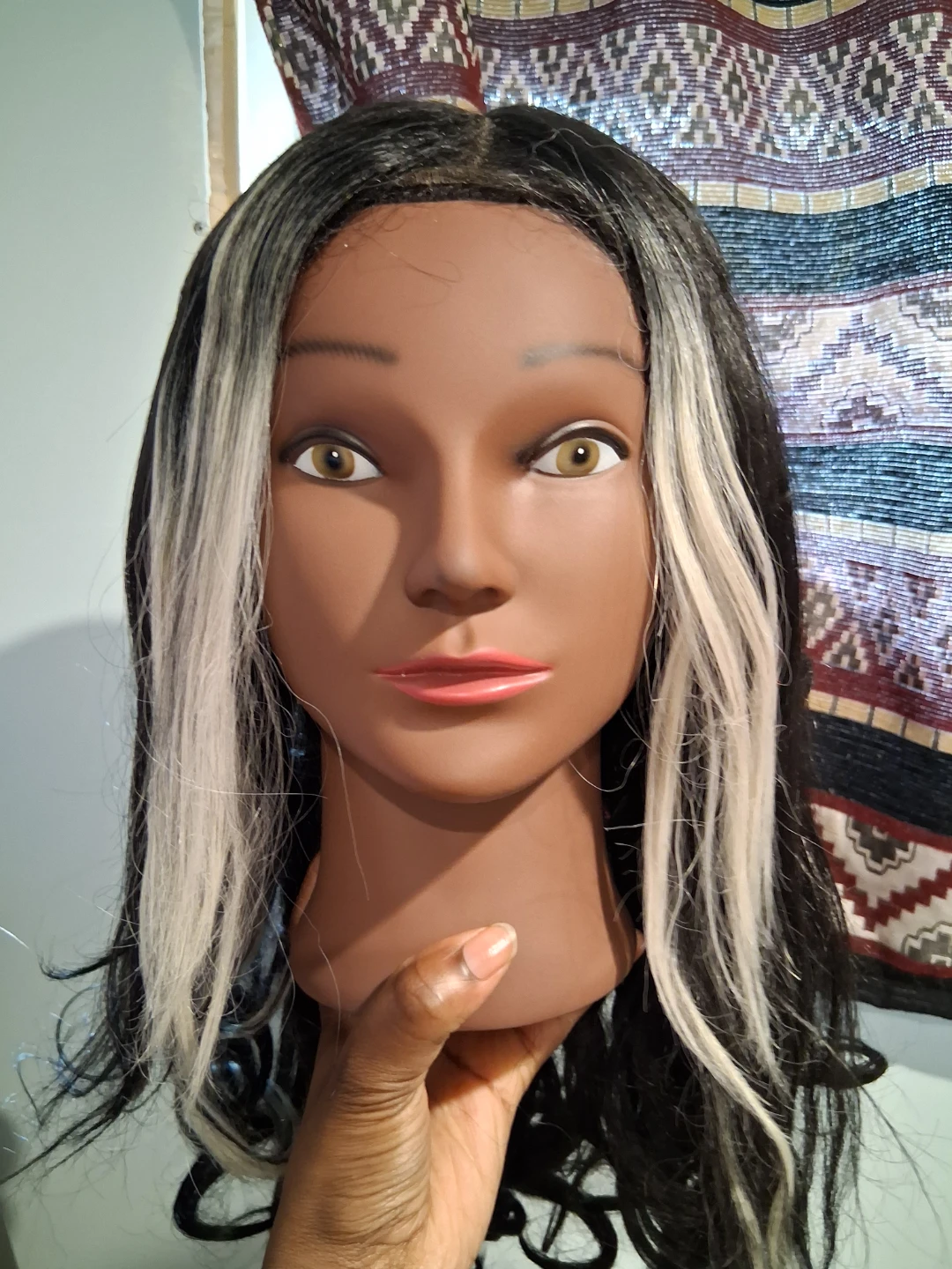Wig - Black with Blonde Highlights