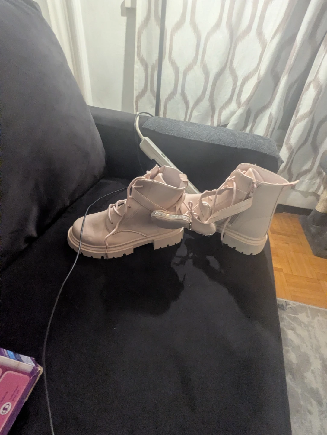 Light Pink Combat Boots - photo 3