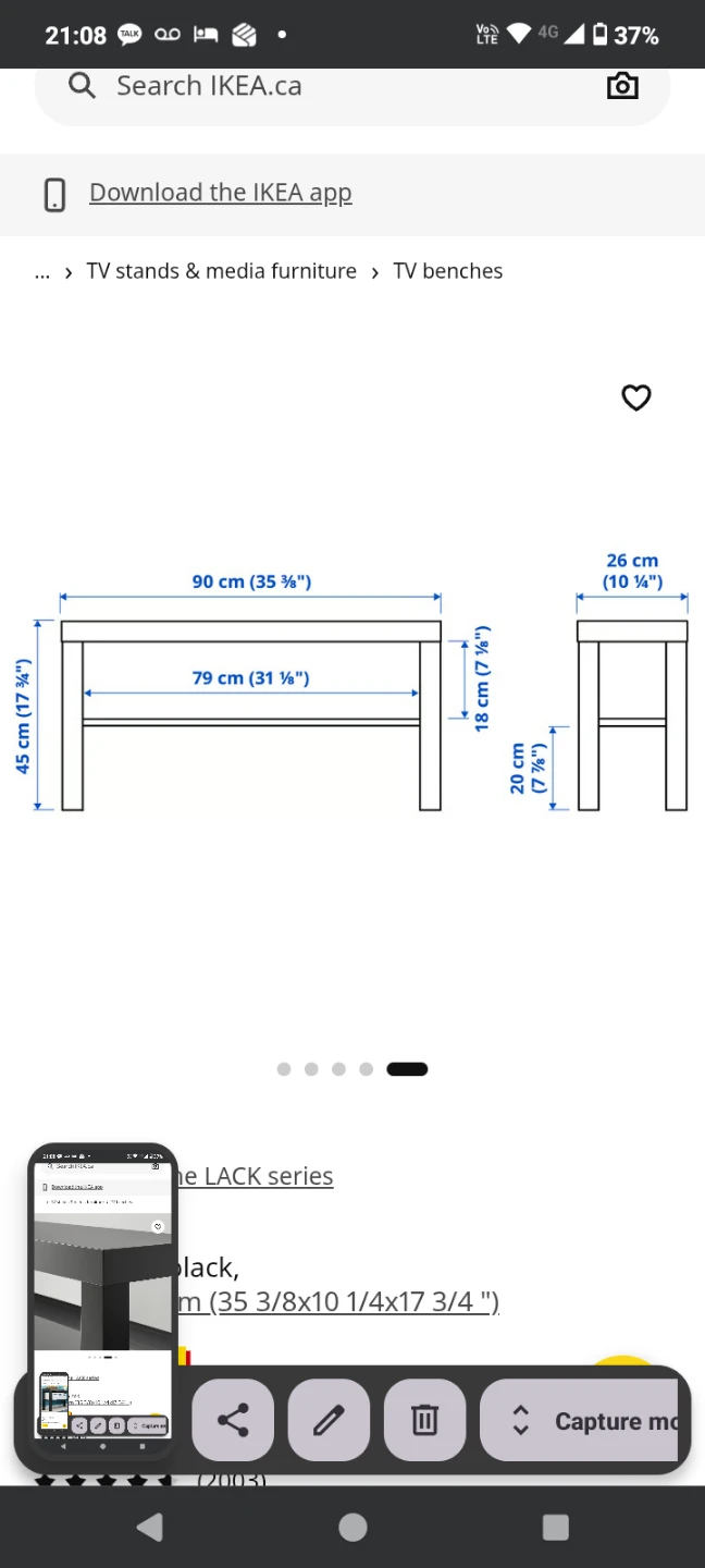 IKEA LACK TV bench, black - photo 4