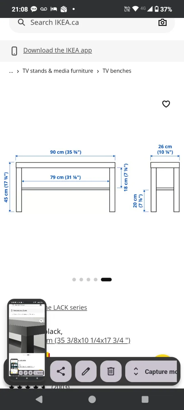 IKEA LACK TV bench, black - photo 4