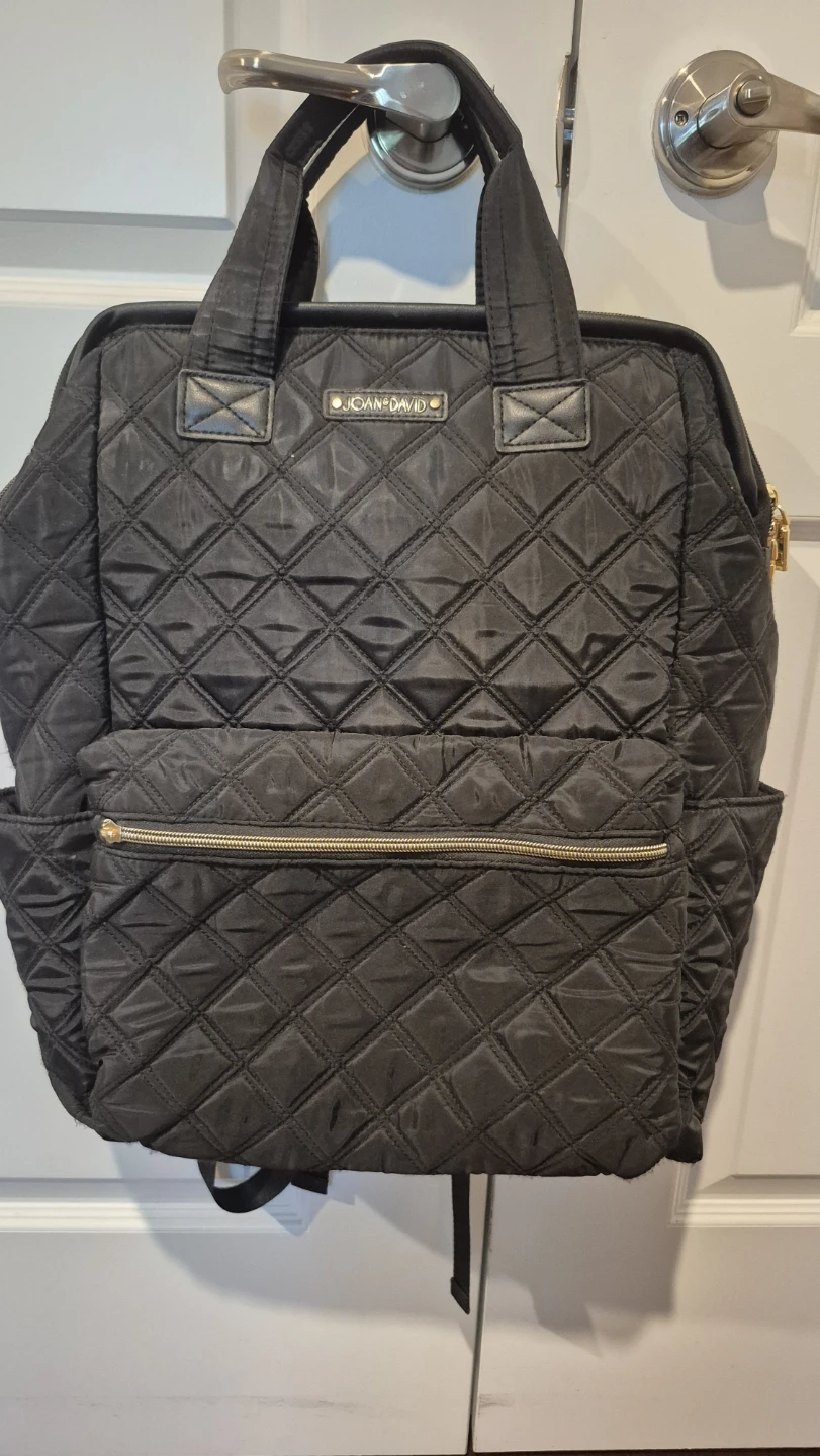 JOAN & DAVID Black Quilted Backpack