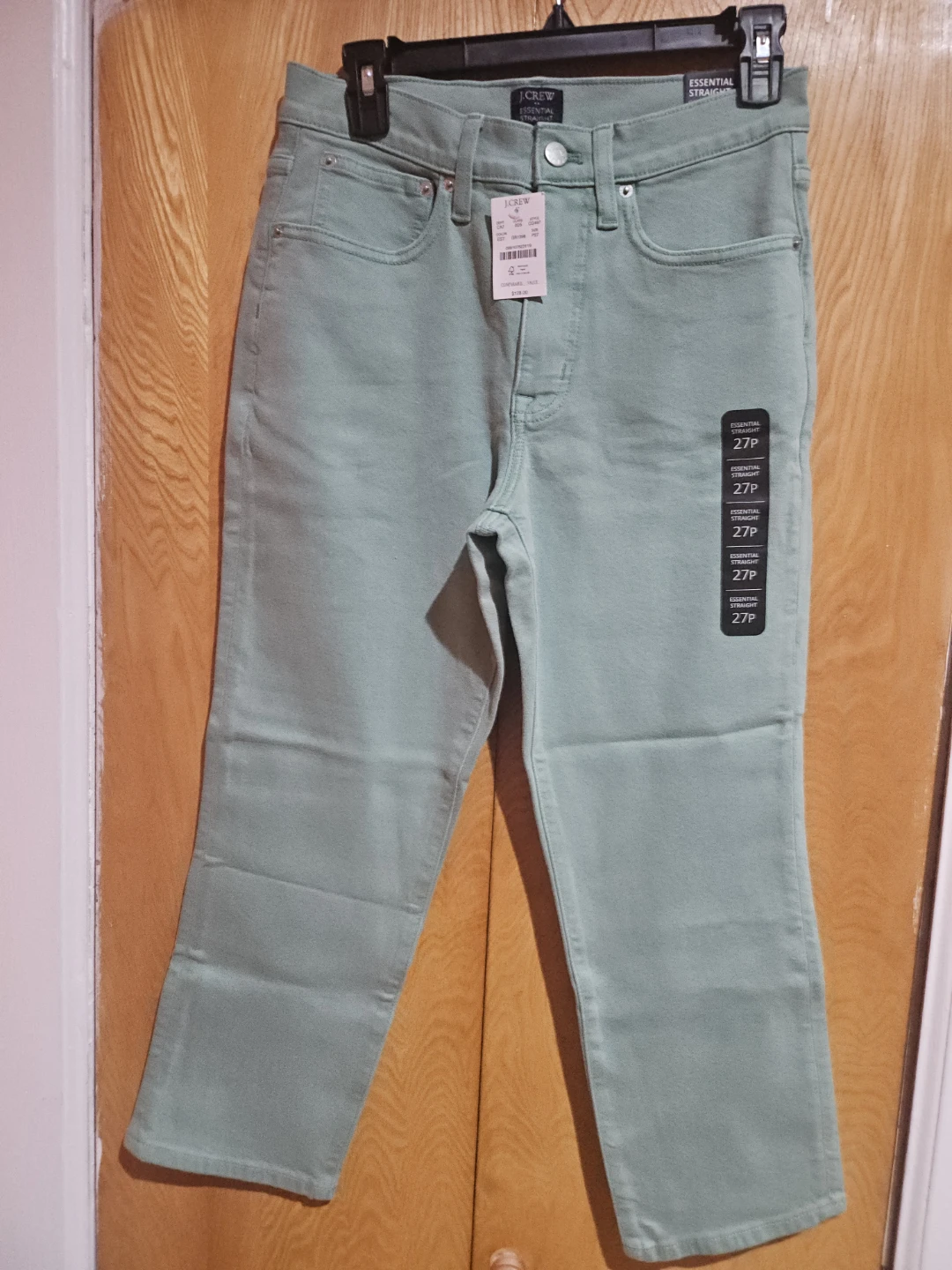 J. Crew Essential Straight Jeans - Size 27P - Light Green