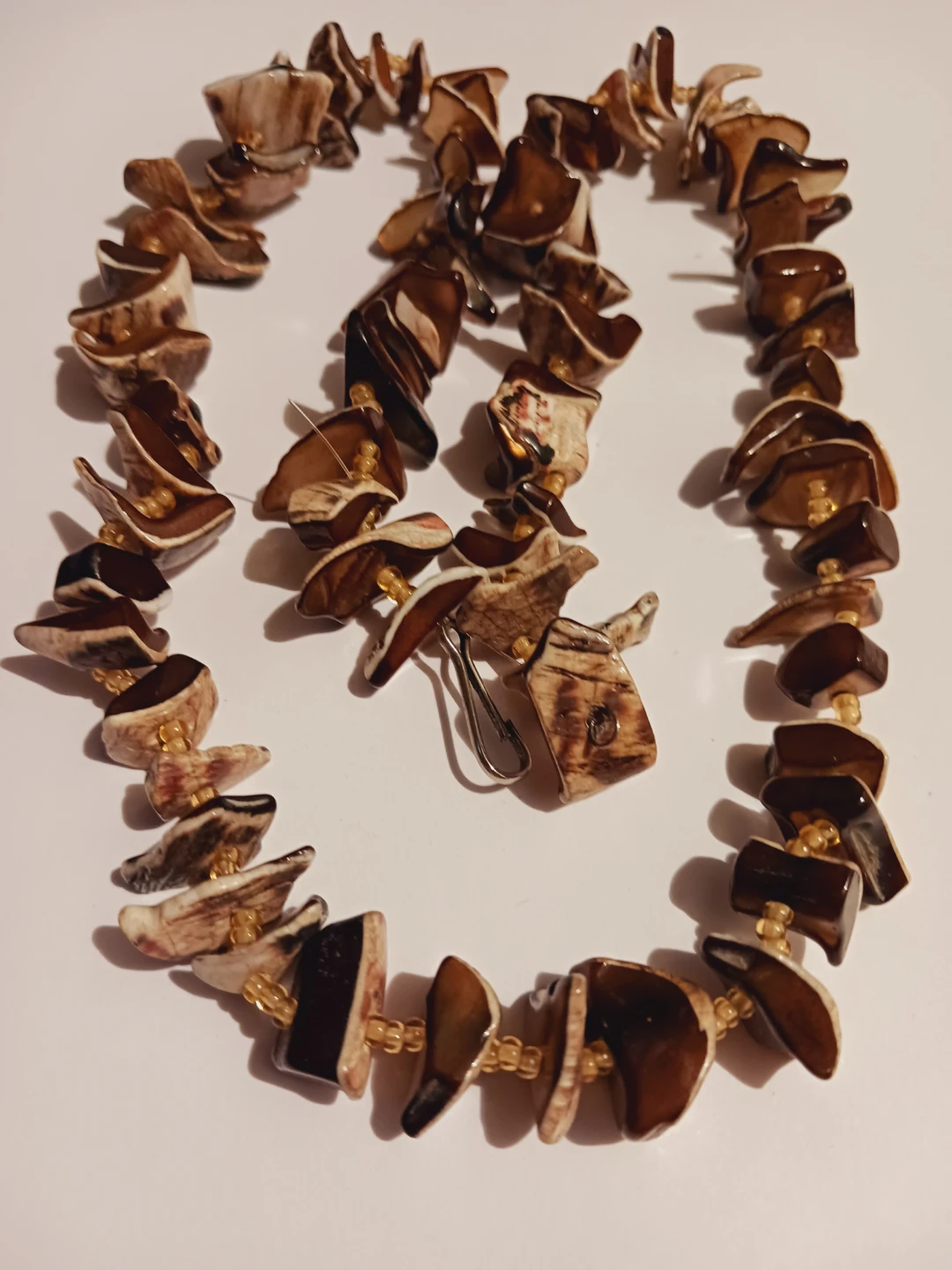 Unique Tortoiseshell Beaded Necklace - photo 3