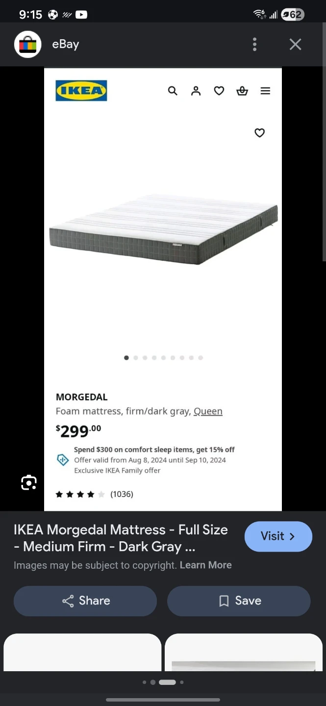 IKEA SLÄKT Bed Frame with Morgadel Mattress - photo 3
