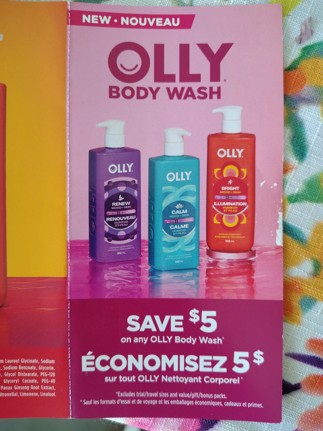 OLLY Body Wash – $5 Manufacturer Coupon