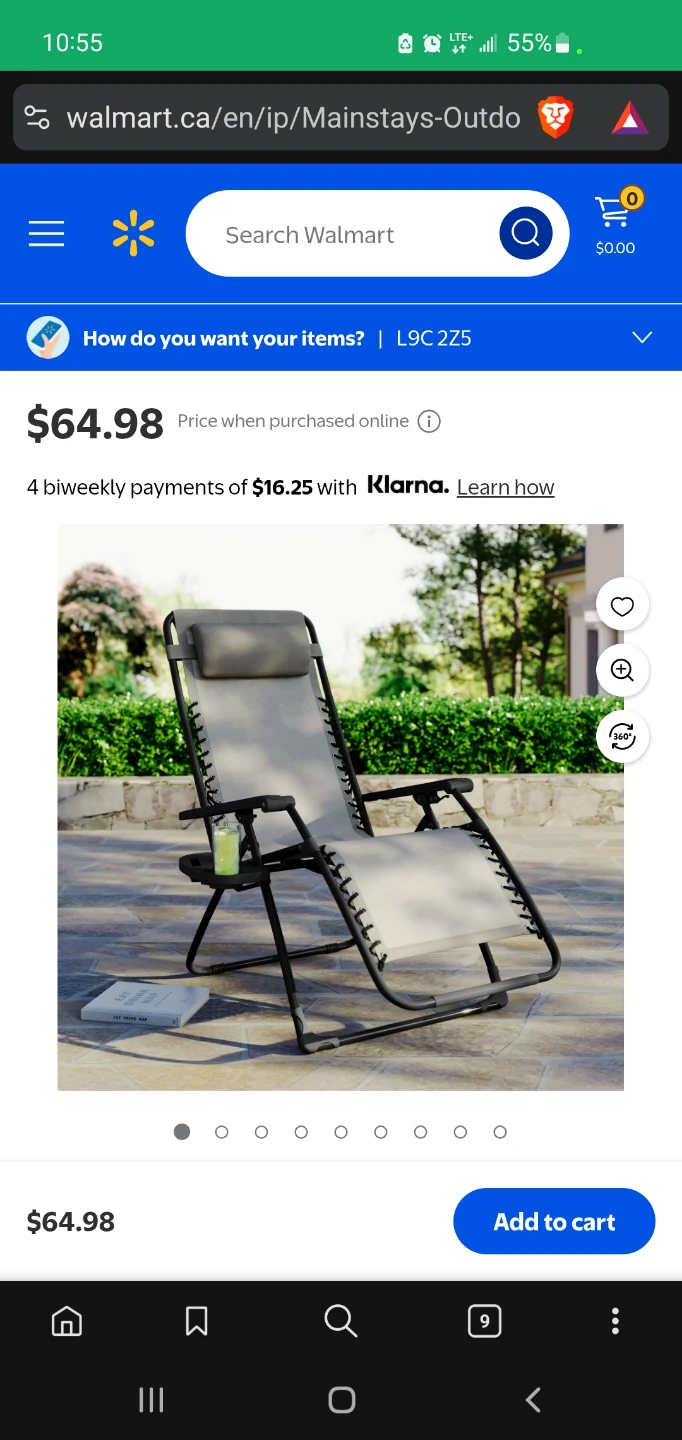 Outdoor Zero Gravity Chair - Grey