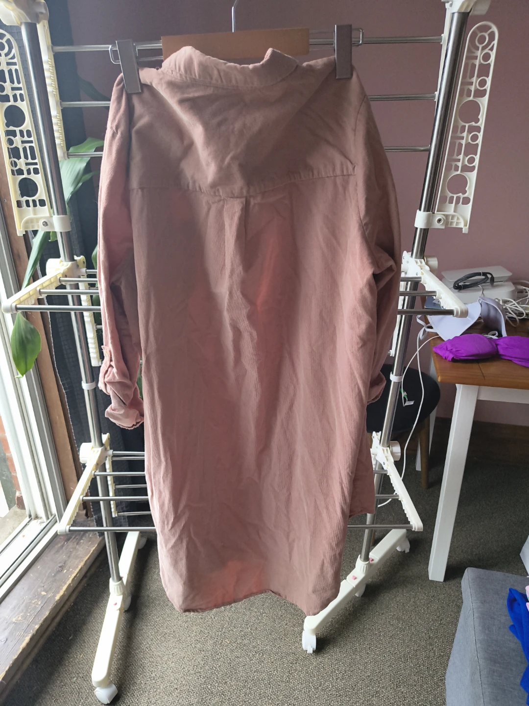 Pink Corduroy Button-Up Shirt Dress - photo 2