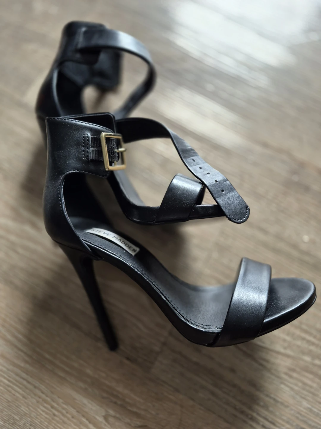 Steve Madden Black Strappy Heels
