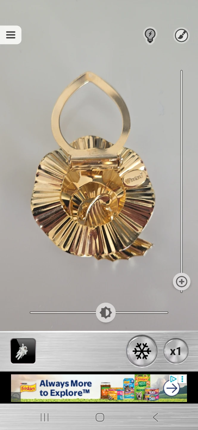 Gold-tone Spiral Scarf Clip with small rhinestones - photo 3