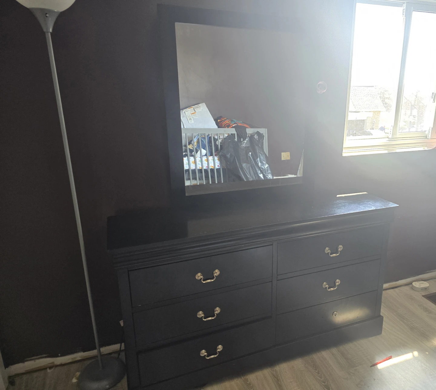 Black Dresser with Mirror