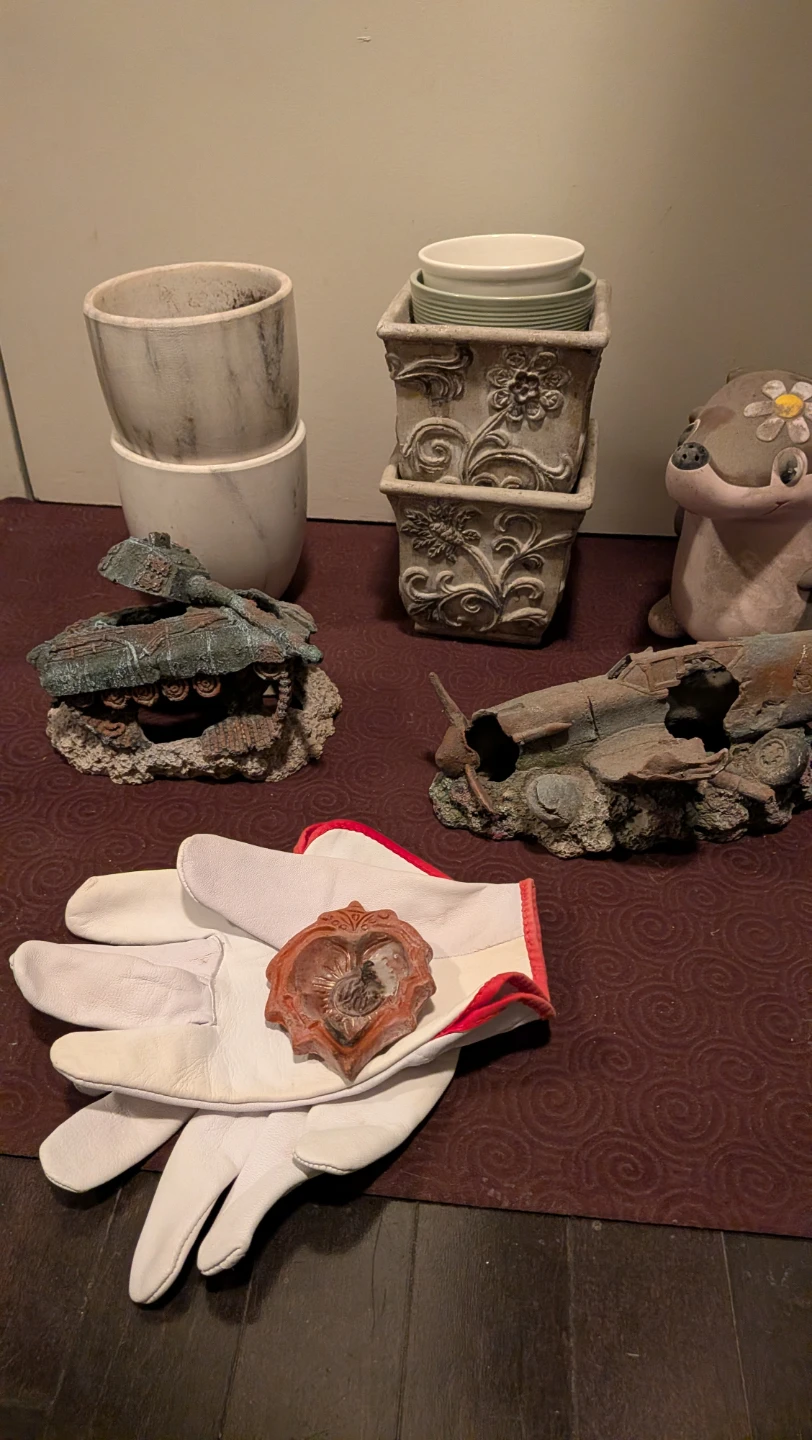Assorted Garden Decor and Pots - photo 2