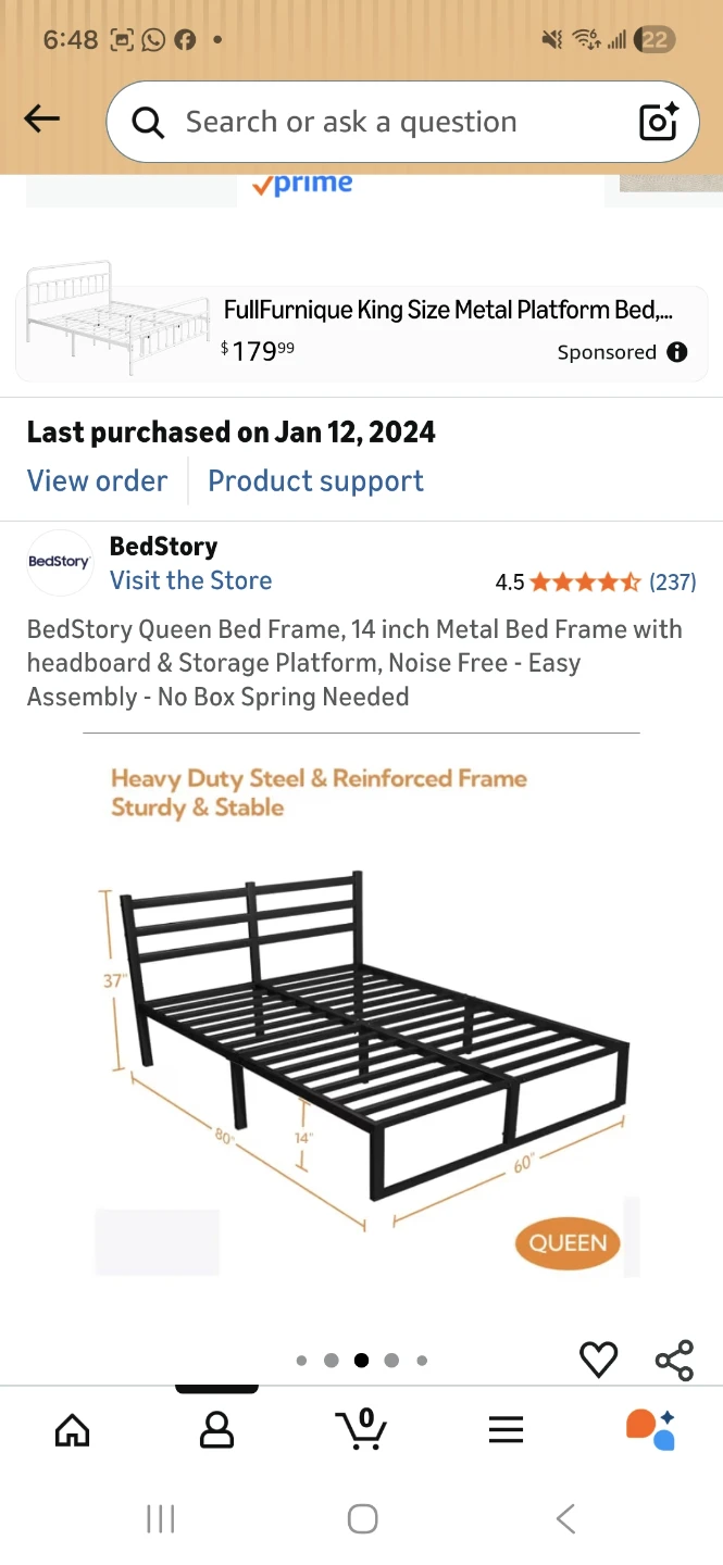 BedStory Queen Size 14 Inch Metal Bed Frame - photo 2