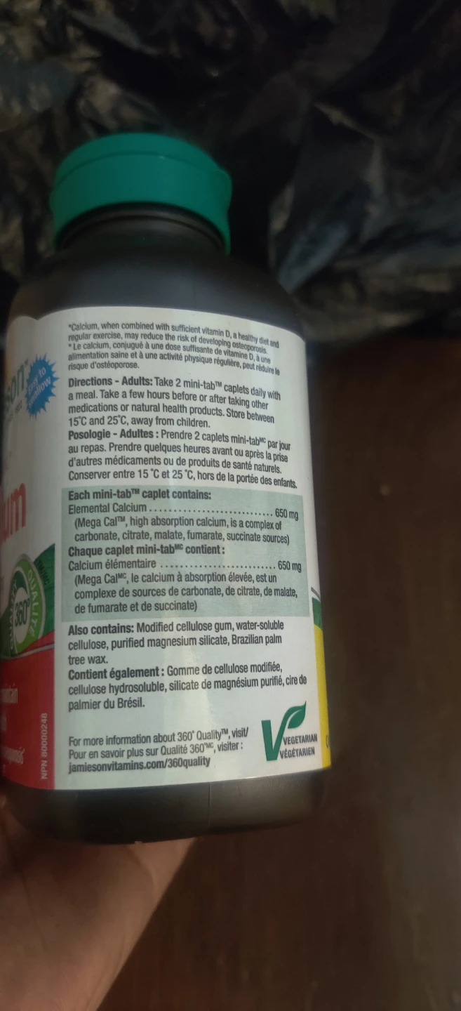 Jamieson Mega Cal Calcium 650 mg Mini-Tab Caplets - photo 2