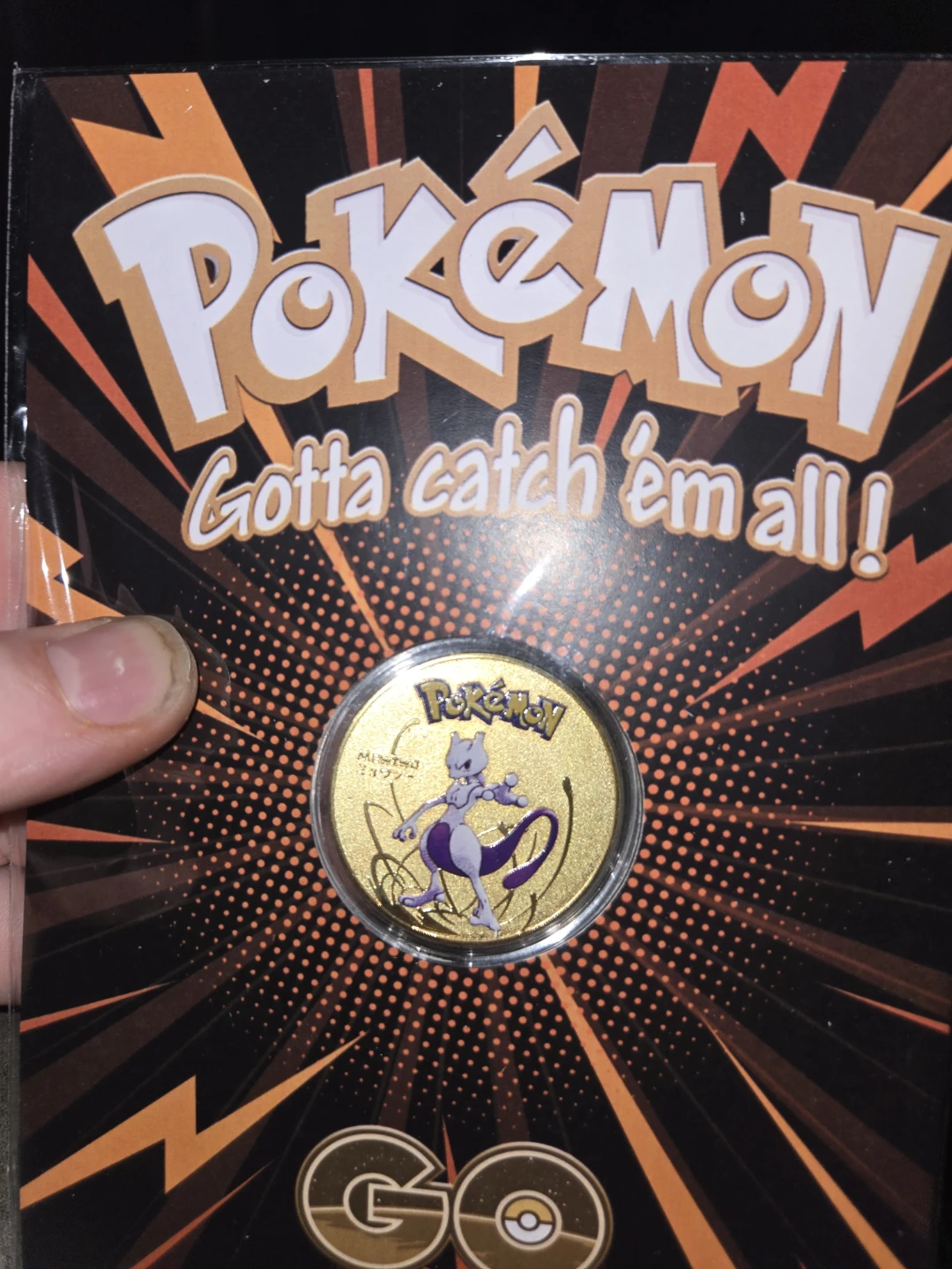 Pokemon Mewtwo Gold guilded Coin