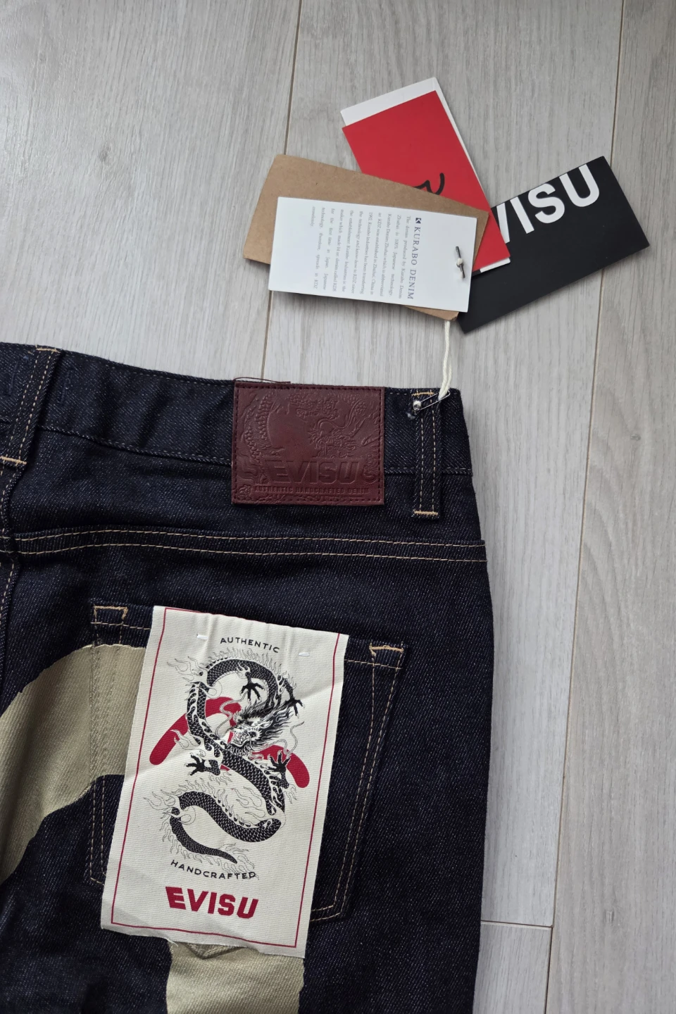 EVISU Slim Fit Indigo Denim Jeans - photo 3