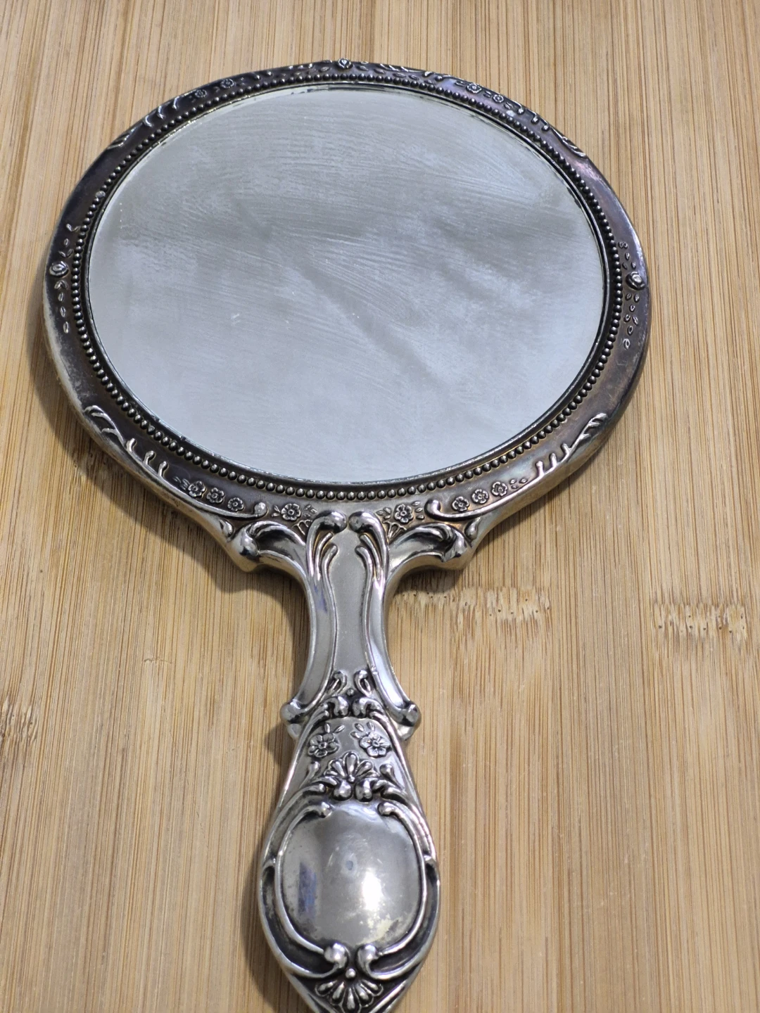 Ornate Silver Plated Handheld Mirror - photo 2
