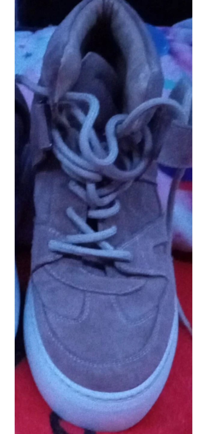 Gray Suede High-Top Sneakers