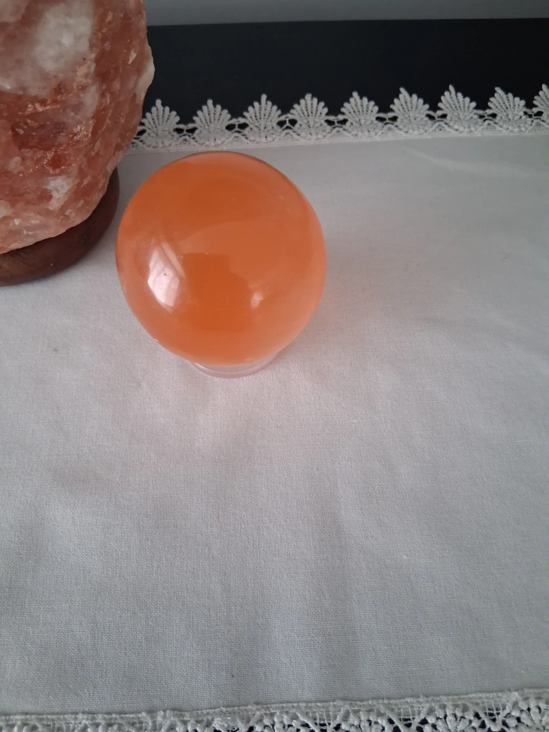 Orange  selenite Crystal Sphere