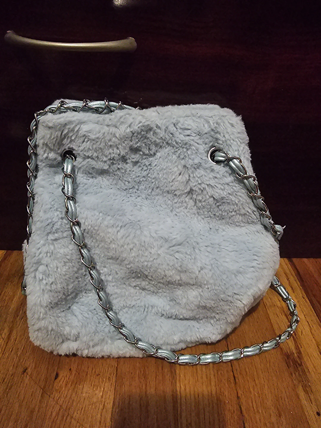 GEIR+NESS Light Blue Faux Fur Bucket Bag - photo 2