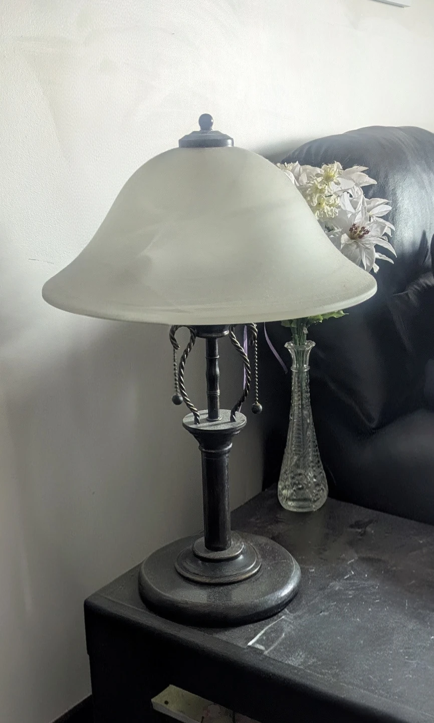 Table Lamp with Frosted Glass Shade