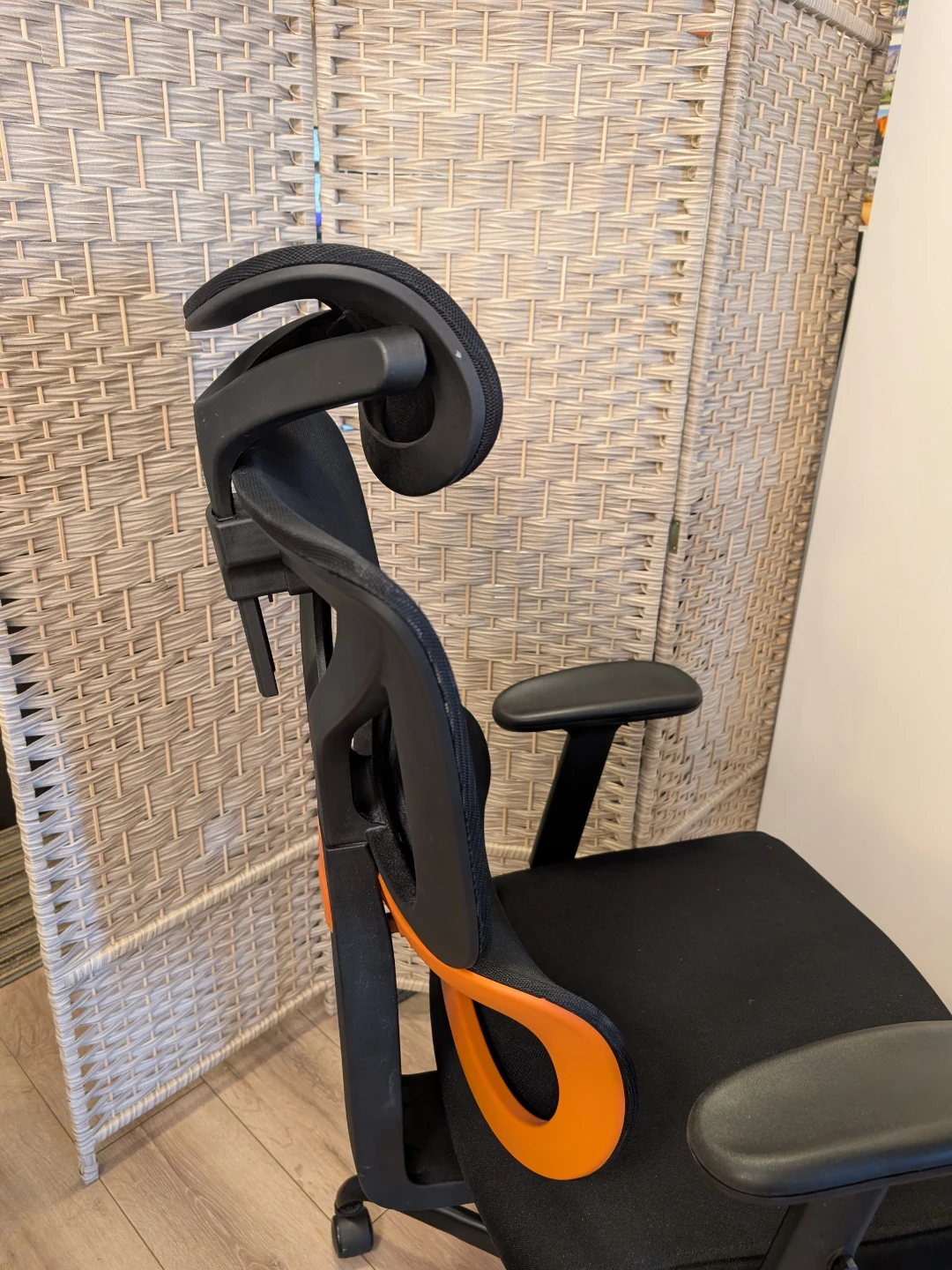 Ergonomic Office Chair with Headrest and Orange Accents - photo 5