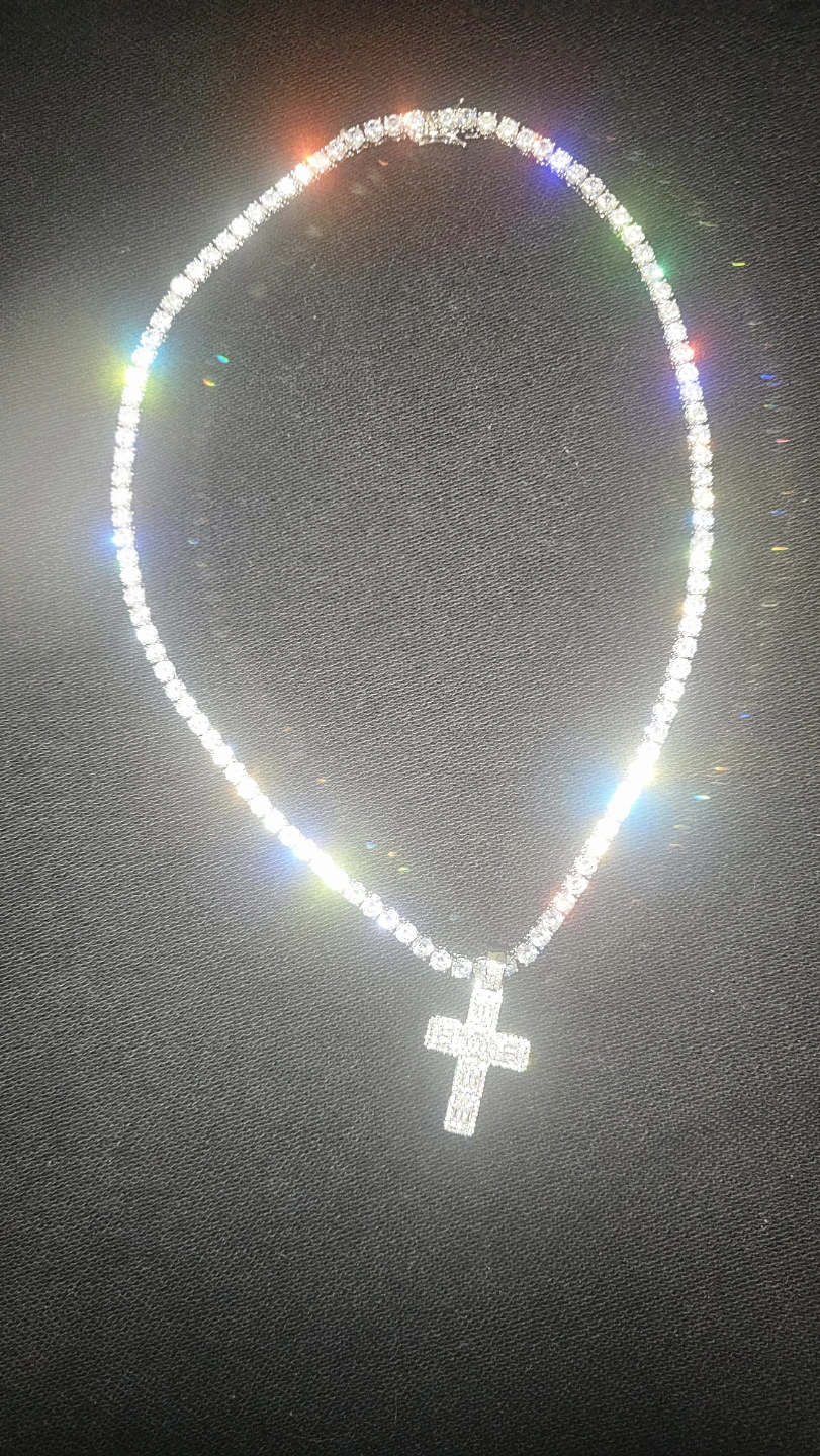 Moissanite pendant and tennis necklace - photo 2