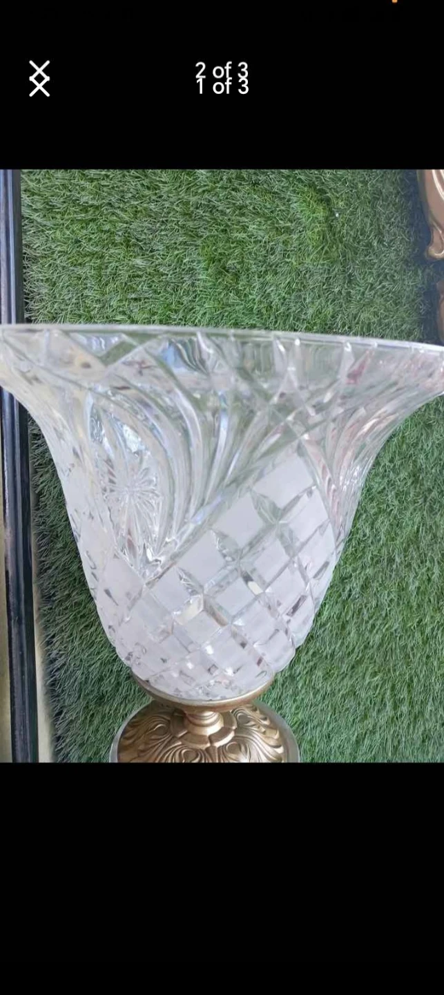 Crystal and Brass Table Lamp