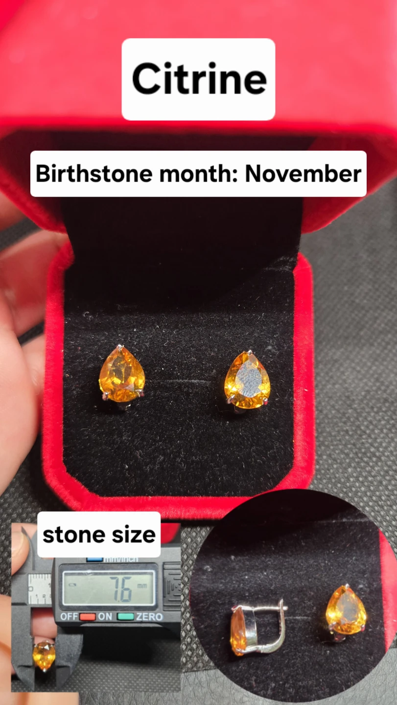 Citrine Pear Drop Earrings