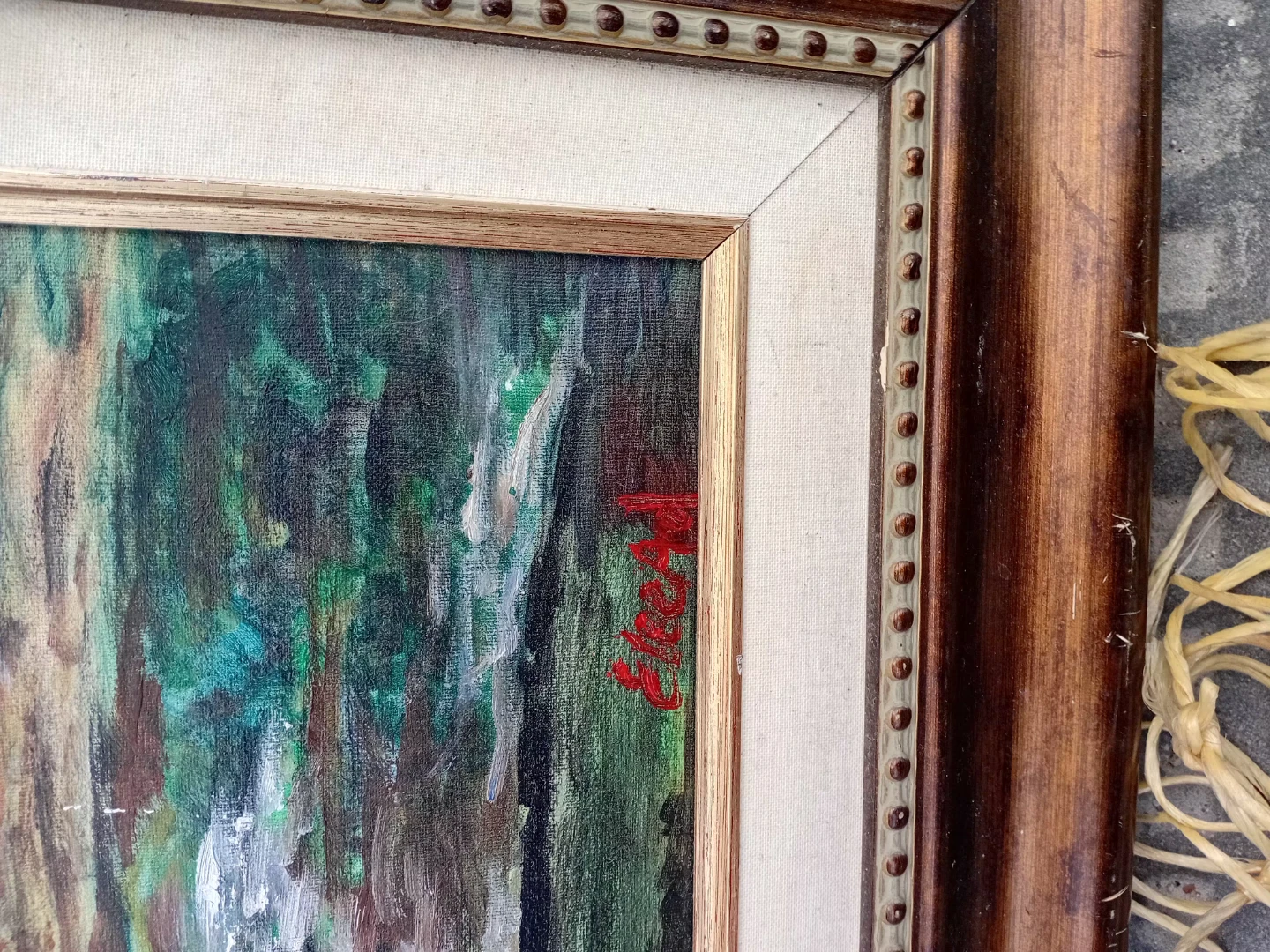 Framed Original Abstract Landscape Painting - photo 2