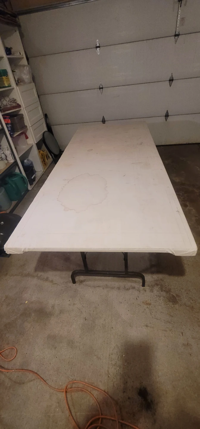 7’ Folding Wood Rectangular Table with metal folding legs - photo 2