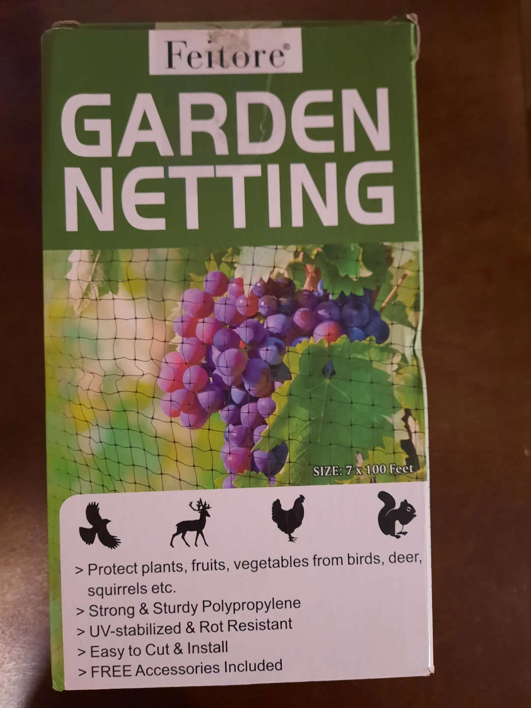 Feitore Garden Netting - 7 x 100 Feet