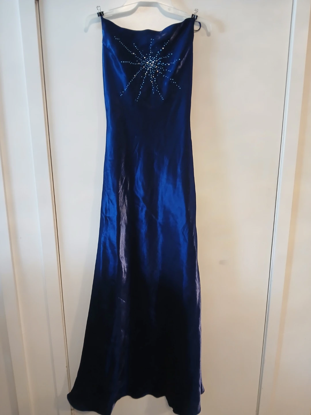 Coty USA Blue Embellished Formal Gown - Size M.
