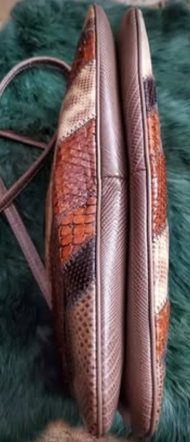 Patchwork Snakeskin Shoulder Bag - photo 4
