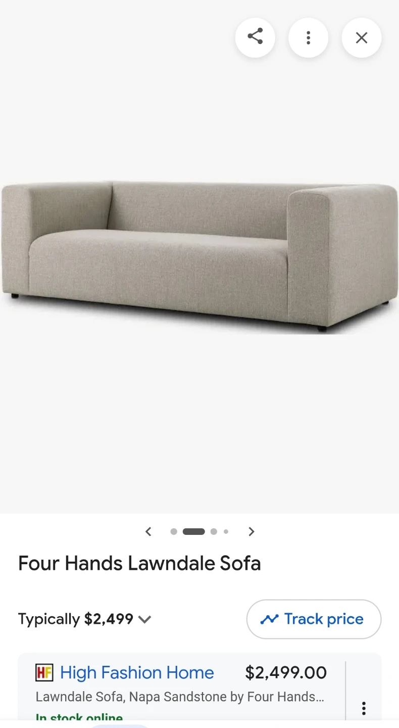 Four Hands Lawndale Sofa, Napa Sandstone