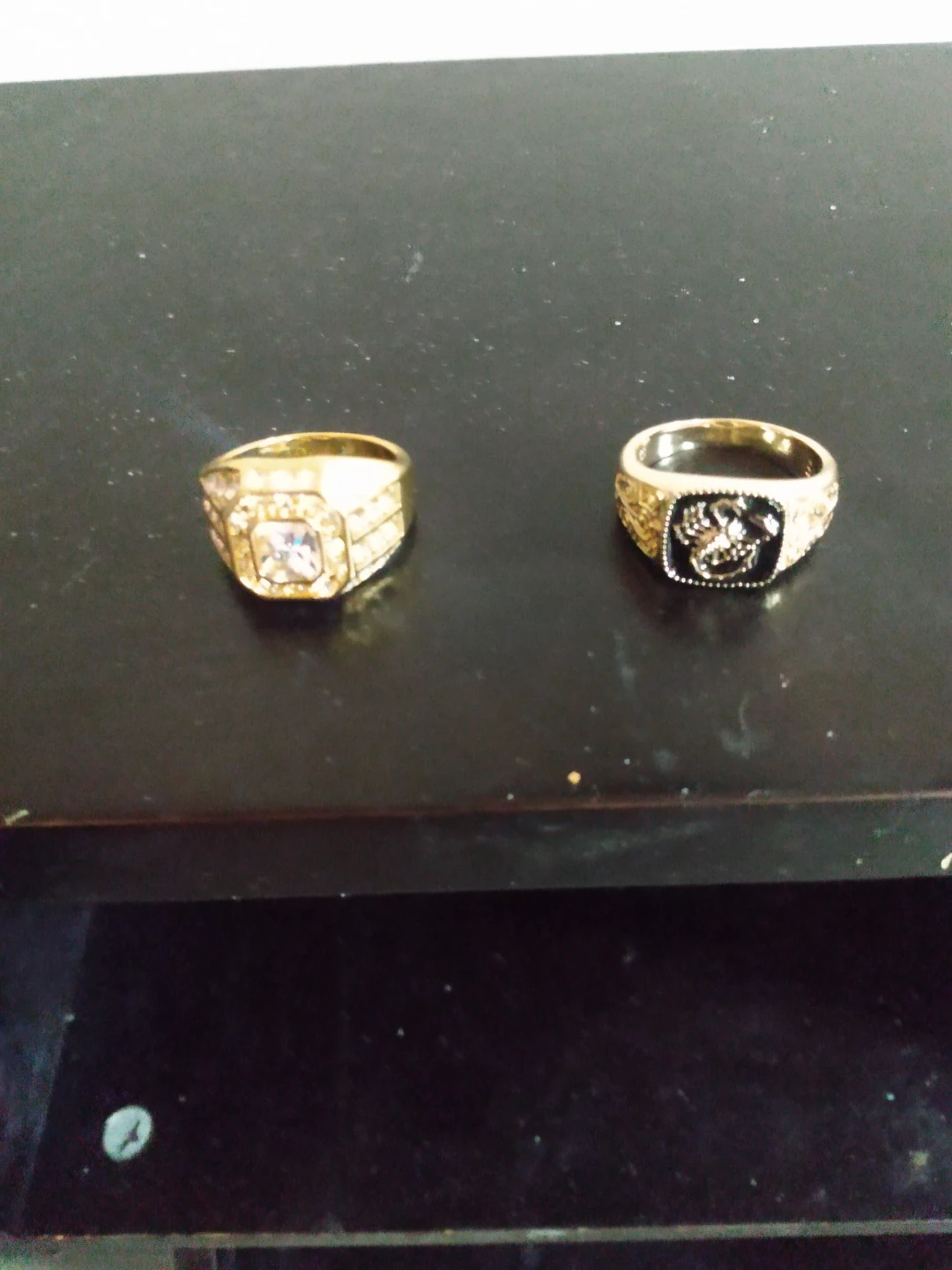 Two gold-plated cosmetic rings