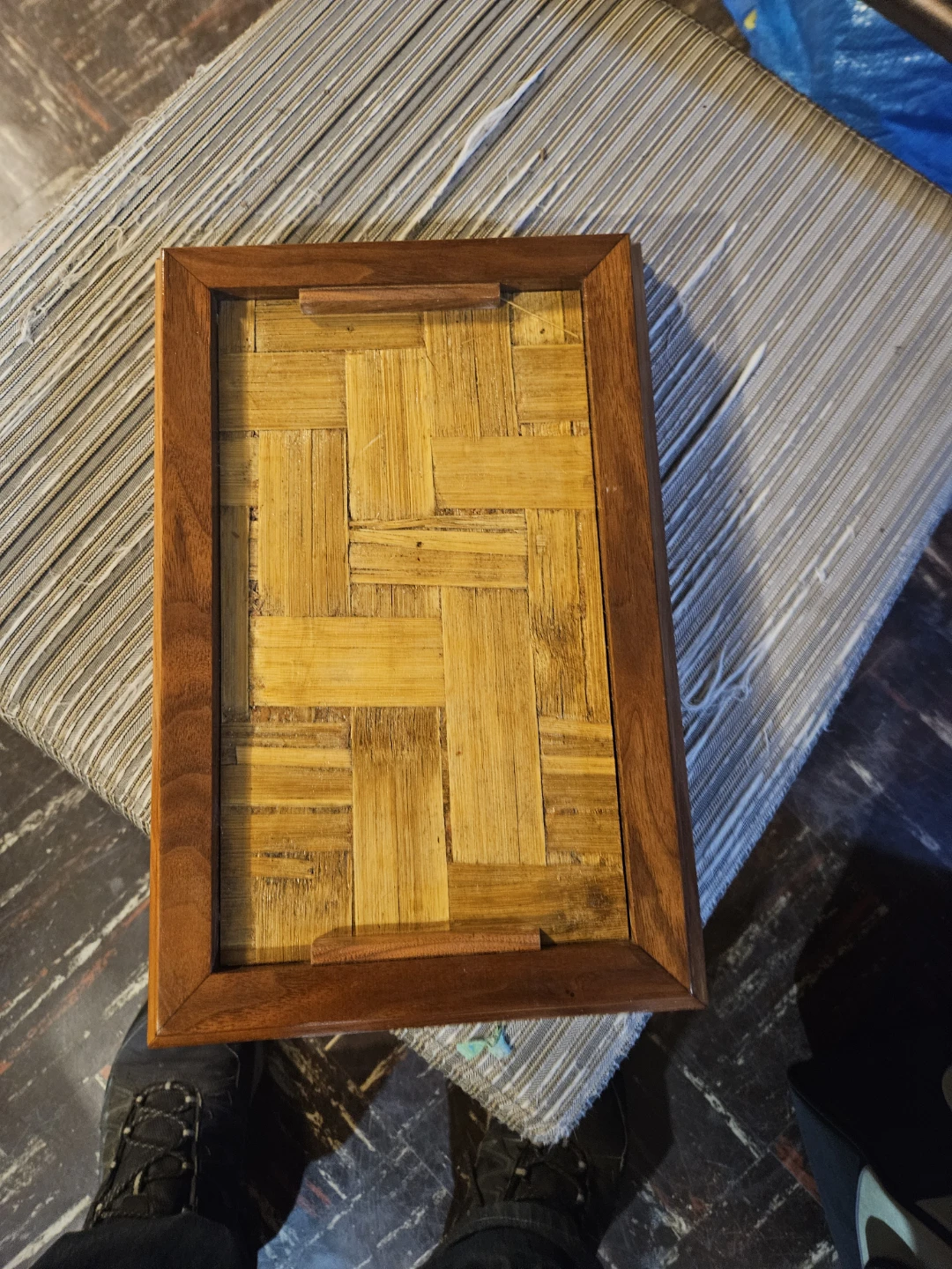 Wooden Framed Bamboo Tray - photo 3