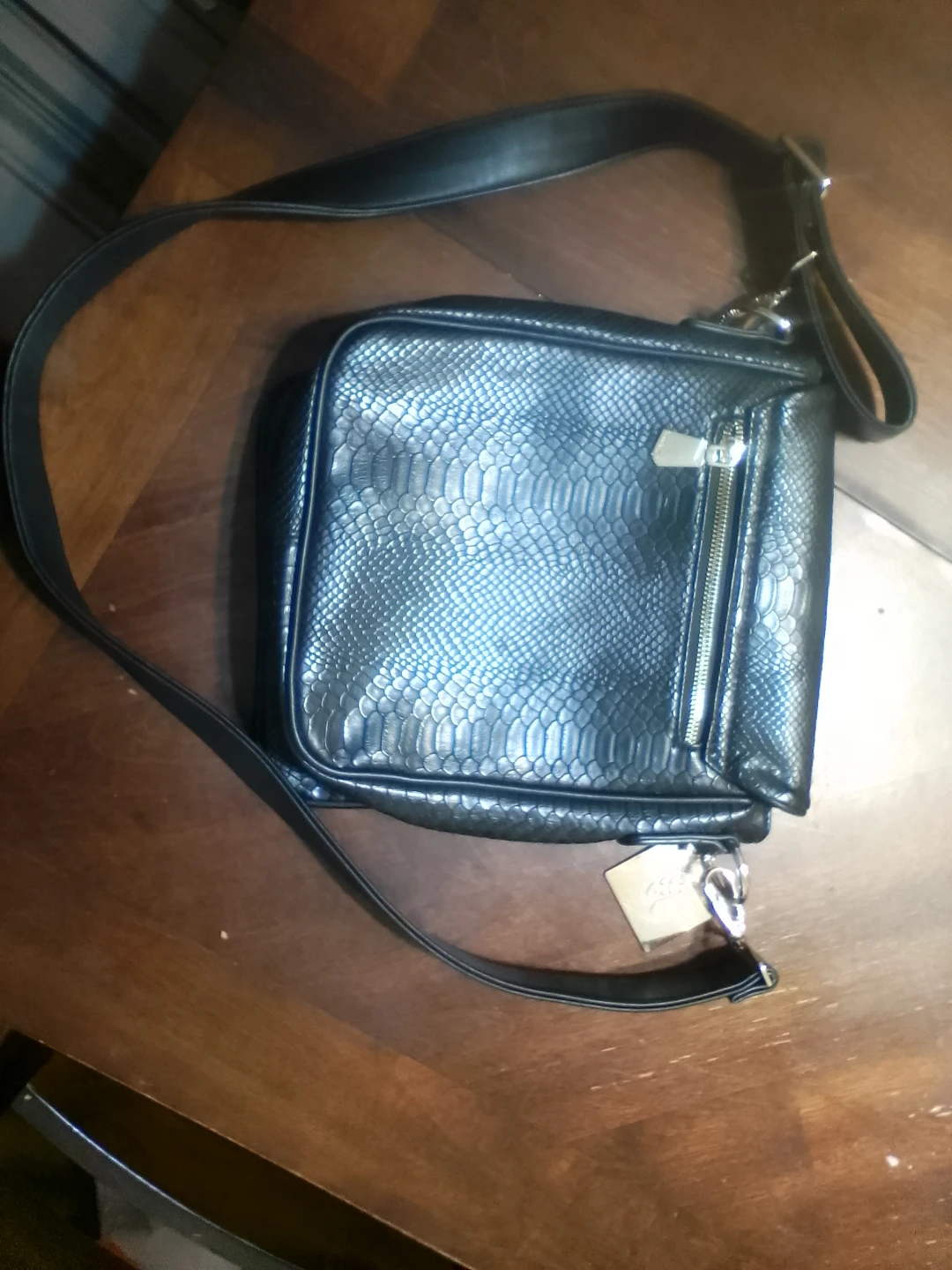Black Embossed Crossbody Purse - photo 2