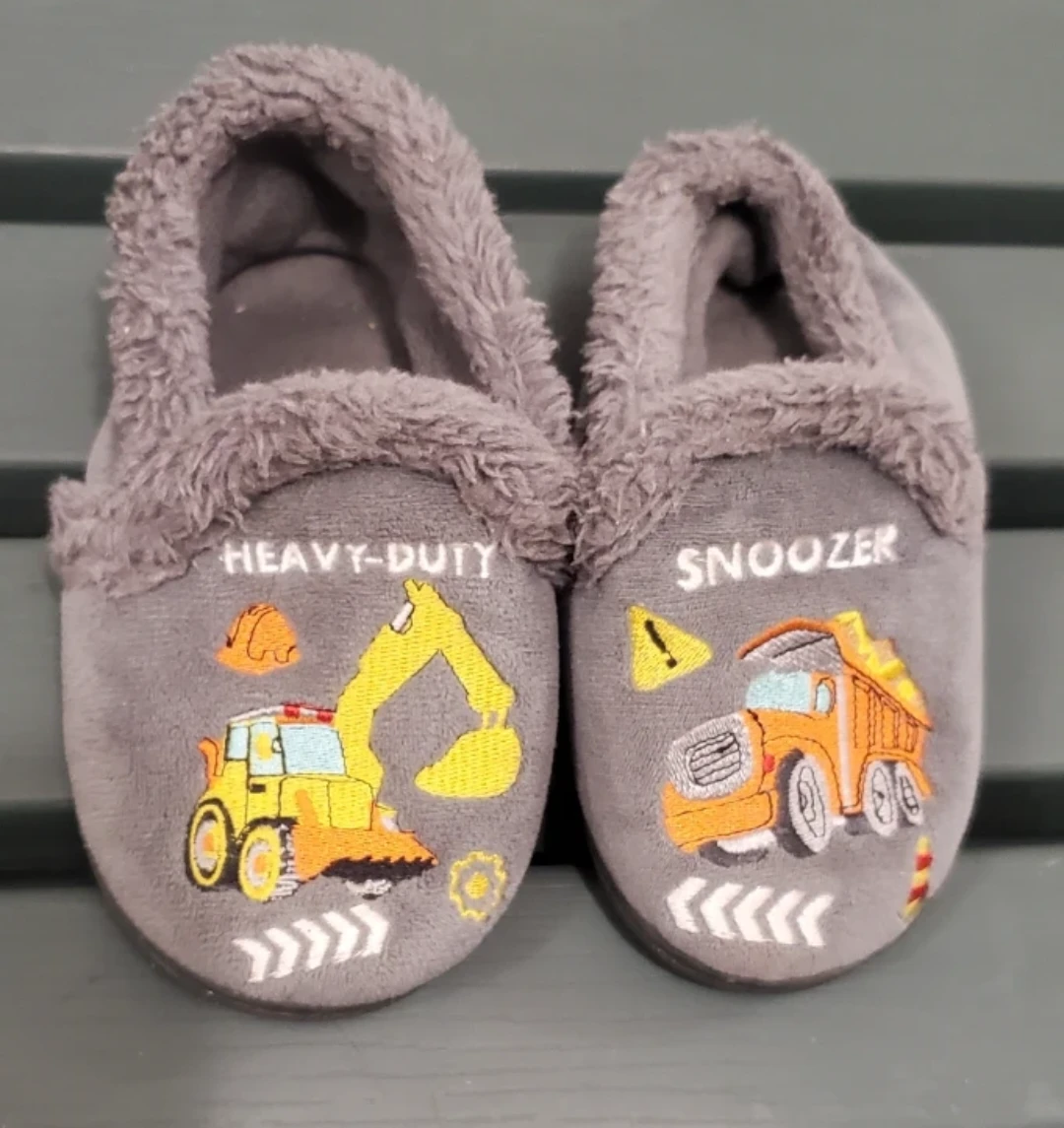 Kids Construction Slippers - Size M (7-8)