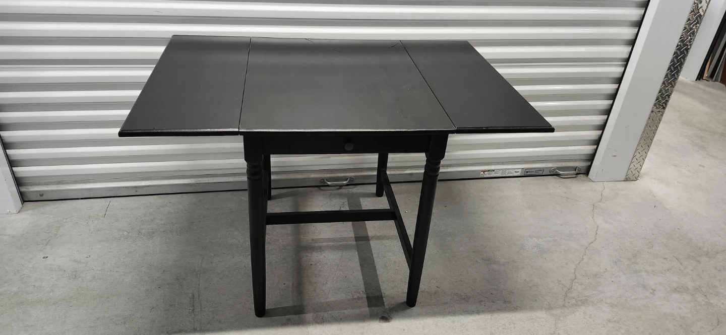 Ikea dinning table with drawer with two chairs