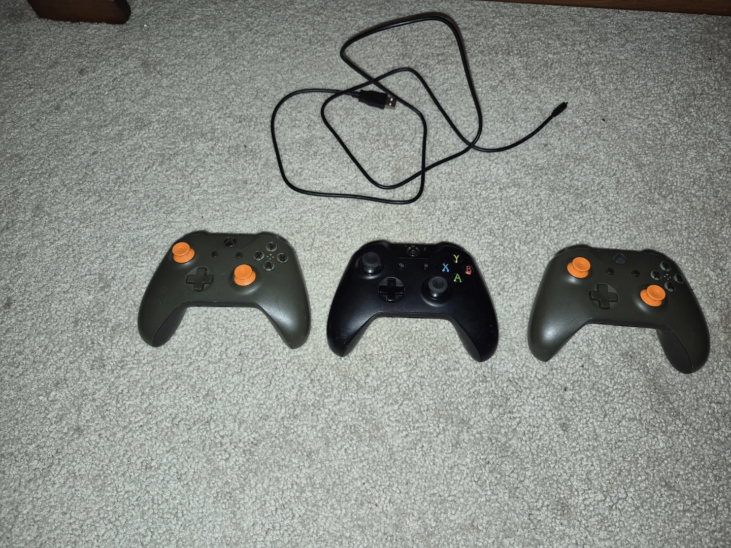 3 Xbox Controllers with USB Cable