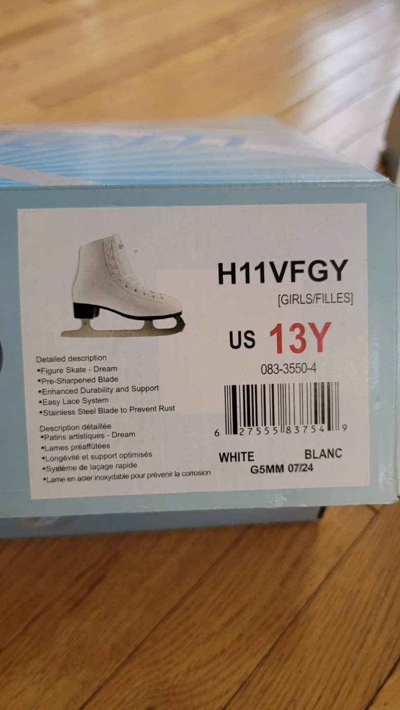 White Girls' Figure Skates - Size 13Y - photo 2